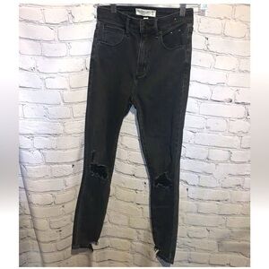 Abercrombie & Fitch Jeans Sz 26 Black Ultra High Rise Ankle Straight Curve Love